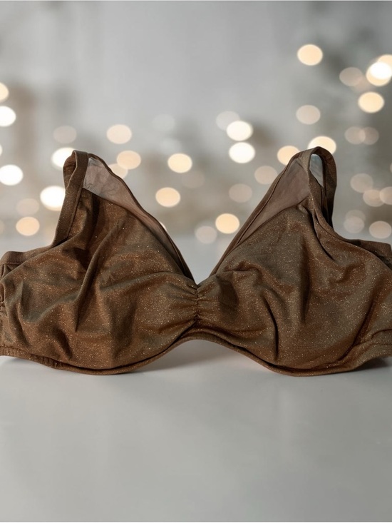 Unbranded Other - Unbranded tag cut Brown Shimmer Underwire Bikini Top only  womens size Large